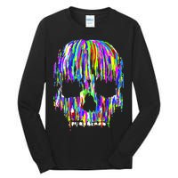 Colorful Skull Head Tall Long Sleeve T-Shirt