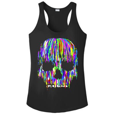 Colorful Skull Head Ladies PosiCharge Competitor Racerback Tank