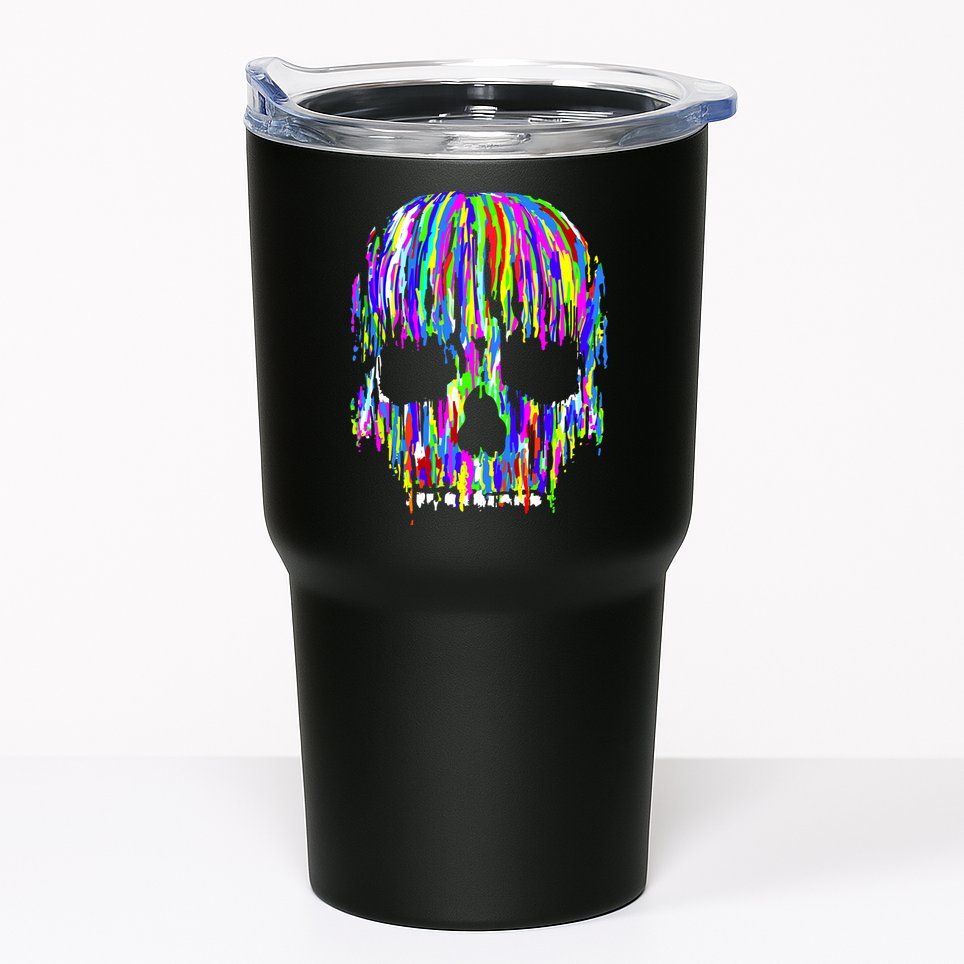 Colorful Skull Head Tumbler