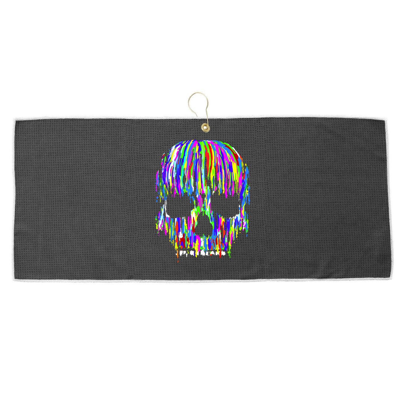 Colorful Skull Head Large Microfiber Waffle Golf Towel