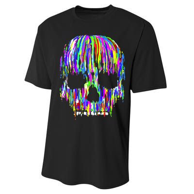 Colorful Skull Head Performance Sprint T-Shirt