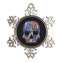 Colorful Skull Head Metallic Star Ornament