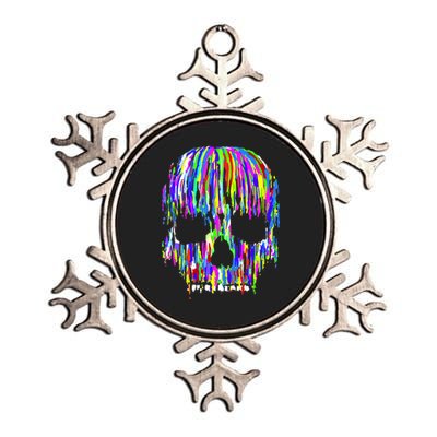 Colorful Skull Head Metallic Star Ornament