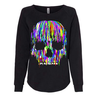 Colorful Skull Head Womens California Wash Sweatshirt