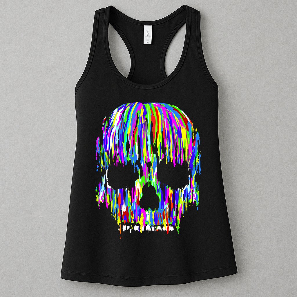 Colorful Skull Head Womens Tank Top