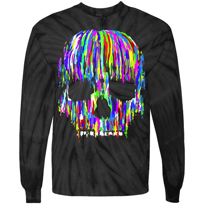 Colorful Skull Head Tie-Dye Long Sleeve Shirt