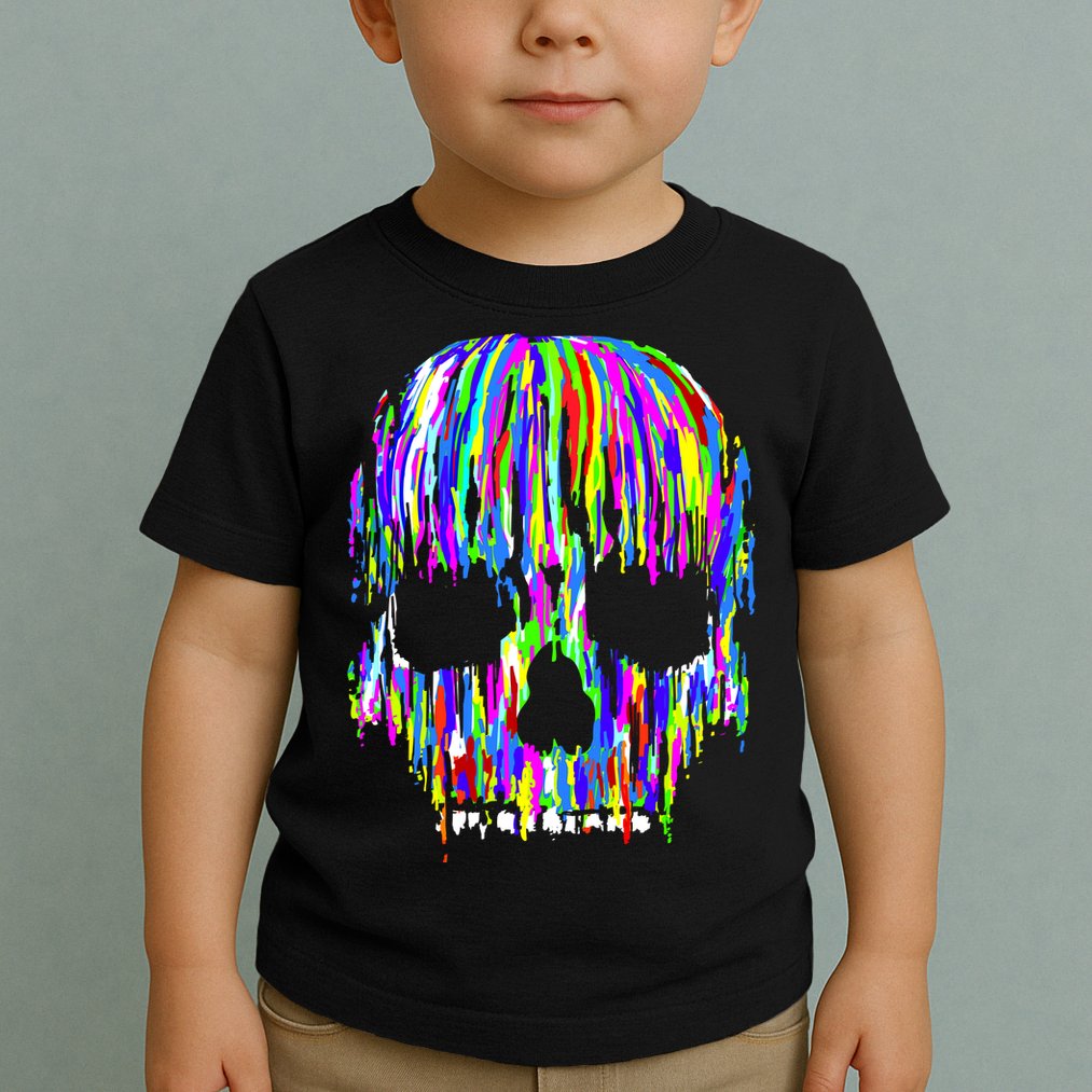 Colorful Skull Head Toddler T-Shirt