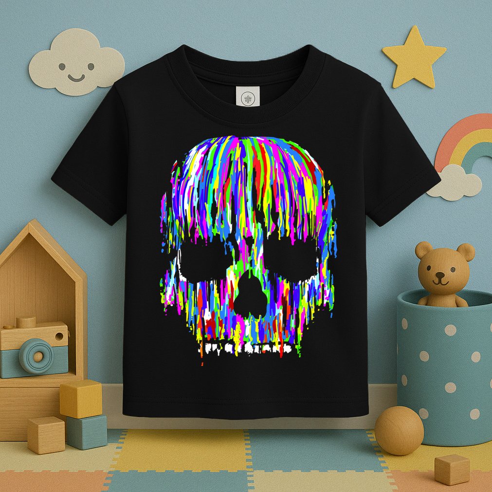 Colorful Skull Head Toddler T-Shirt