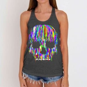 Colorful Skull Head Women's Knotted Racerback Tank