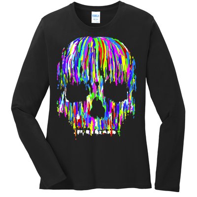 Colorful Skull Head Ladies Long Sleeve Shirt