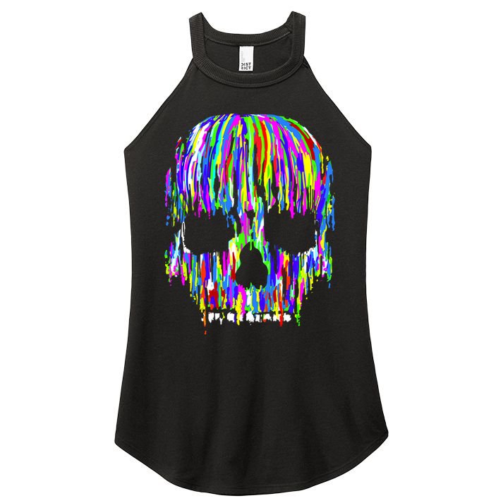 Colorful Skull Head Women's Perfect Tri Rocker Tank