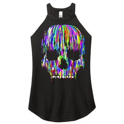 Colorful Skull Head Women's Perfect Tri Rocker Tank