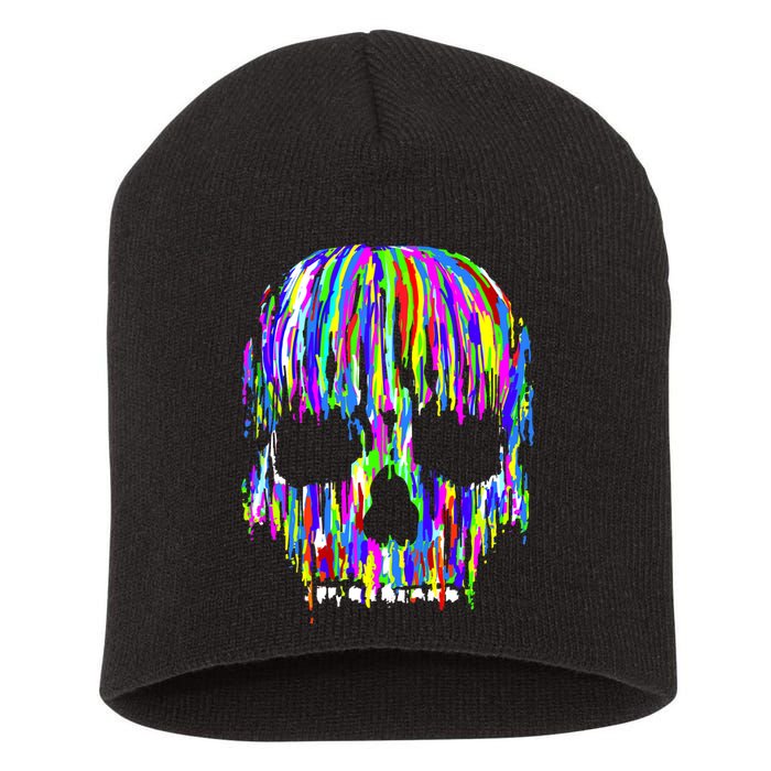 Colorful Skull Head Short Acrylic Beanie