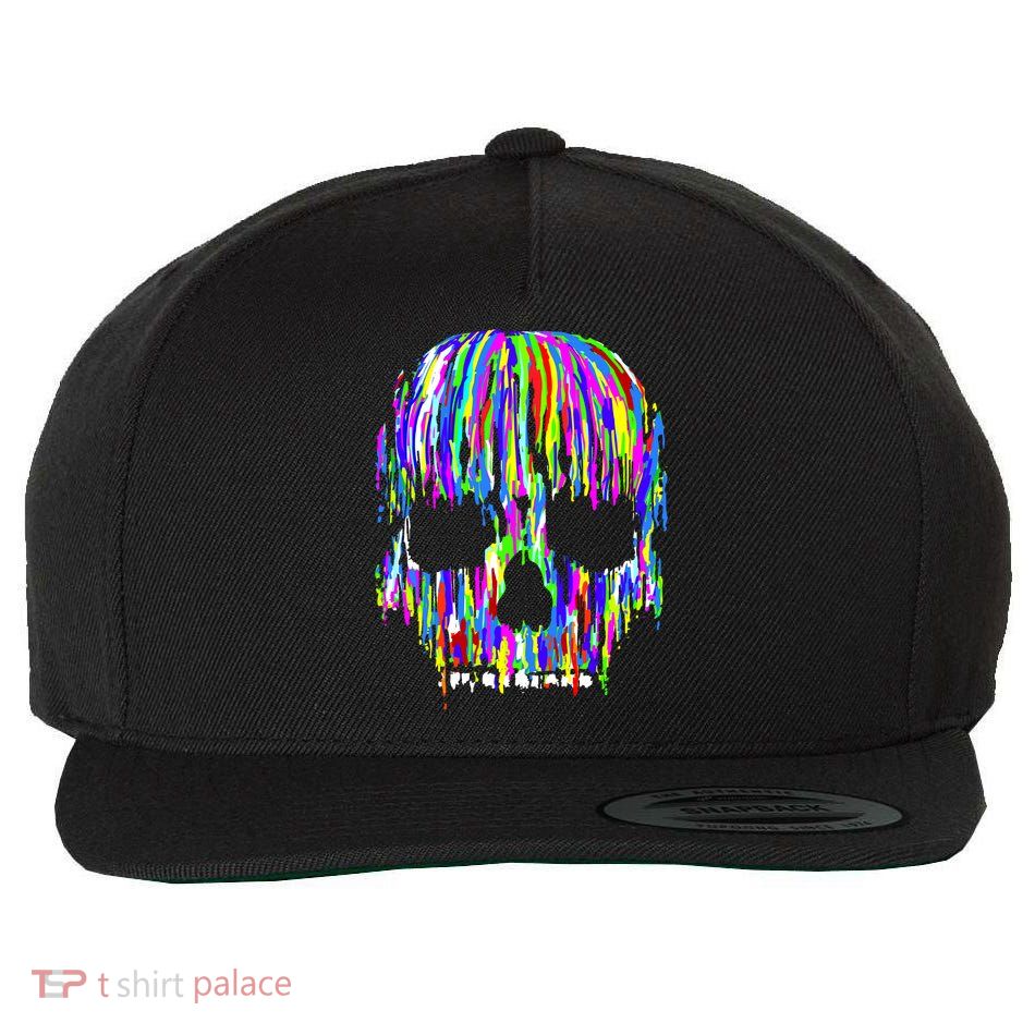 Colorful Skull Head Wool Snapback Cap