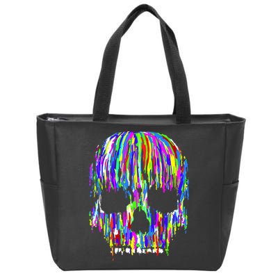 Colorful Skull Head Zip Tote Bag