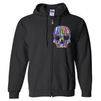 Colorful Skull Head Full Zip Hoodie