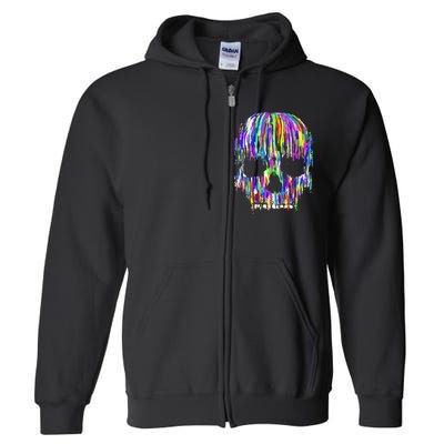 Colorful Skull Head Full Zip Hoodie