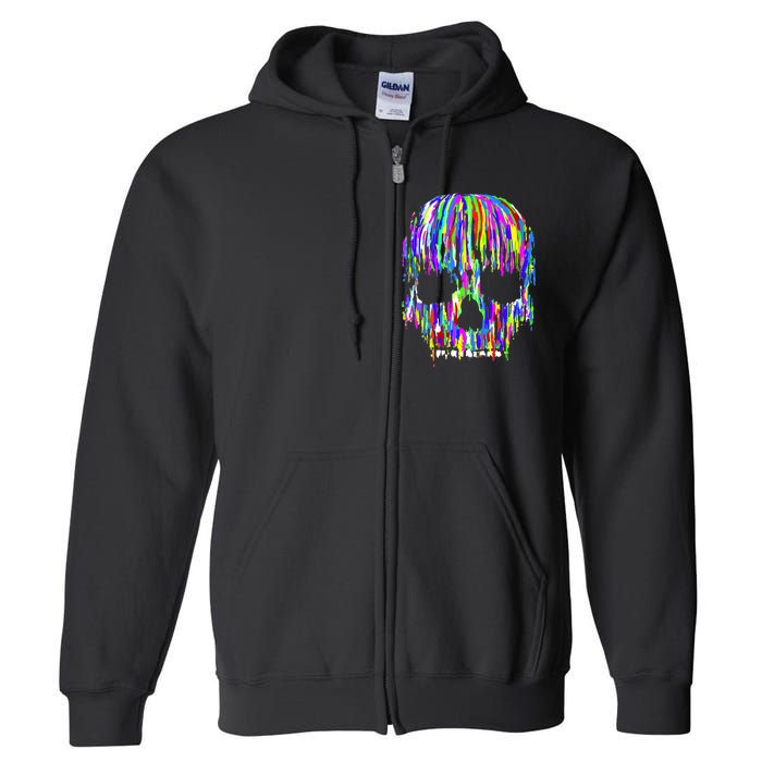 Colorful Skull Head Full Zip Hoodie