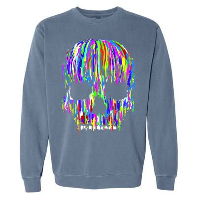 Colorful Skull Head Garment-Dyed Sweatshirt