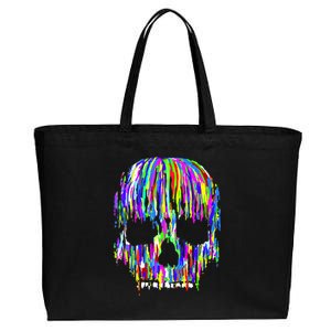 Colorful Skull Head Cotton Canvas Jumbo Tote