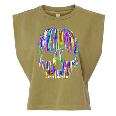 Colorful Skull Head Garment-Dyed Women's Muscle Tee