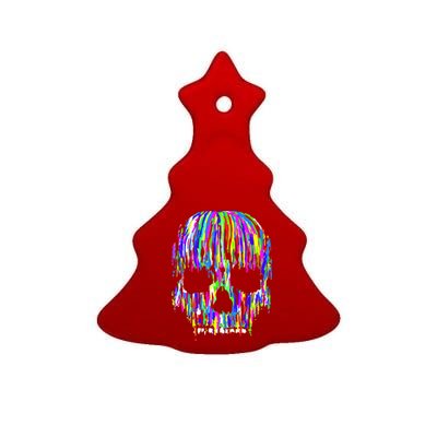 Colorful Skull Head Ceramic Tree Ornament