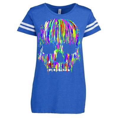 Colorful Skull Head Enza Ladies Jersey Football T-Shirt