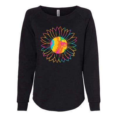 Colorful Sunflower Womens California Wash Sweatshirt