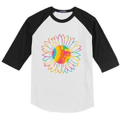 Colorful Sunflower Kids Colorblock Raglan Jersey