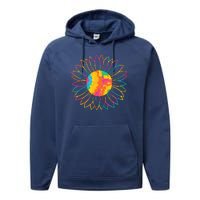 Colorful Sunflower Performance Fleece Hoodie