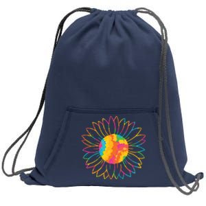 Colorful Sunflower Sweatshirt Cinch Pack Bag