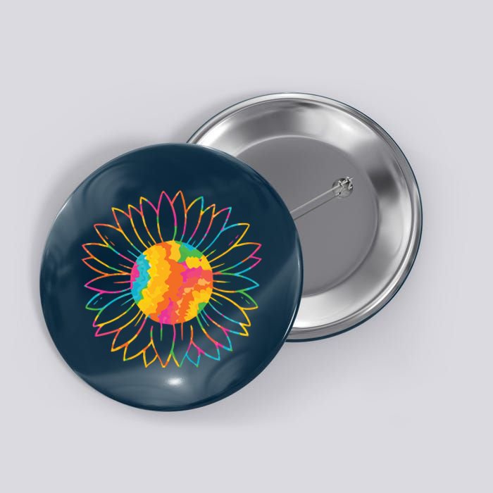 Colorful Sunflower Button