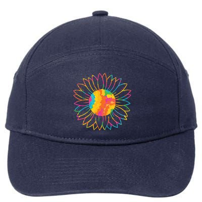 Colorful Sunflower 7-Panel Snapback Hat