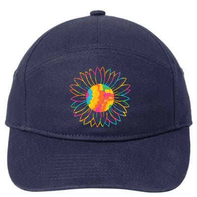 Colorful Sunflower 7-Panel Snapback Hat