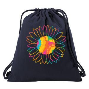 Colorful Sunflower Drawstring Bag