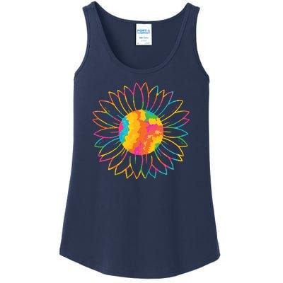 Colorful Sunflower Ladies Essential Tank