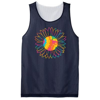 Colorful Sunflower Mesh Reversible Basketball Jersey Tank