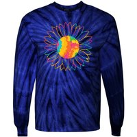 Colorful Sunflower Tie-Dye Long Sleeve Shirt