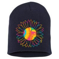 Colorful Sunflower Short Acrylic Beanie