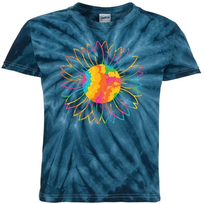 Colorful Sunflower Kids Tie-Dye T-Shirt