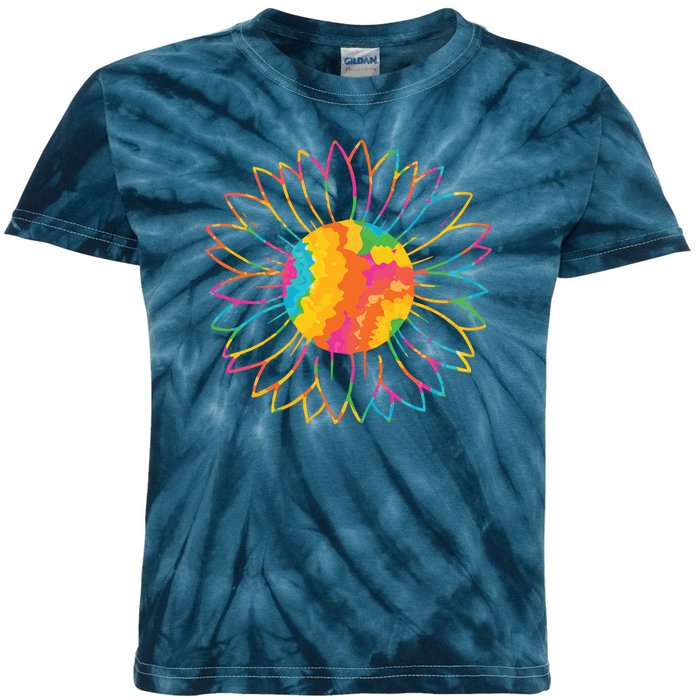 Colorful Sunflower Kids Tie-Dye T-Shirt