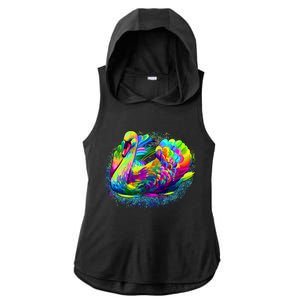 Colorful Swan Ladies PosiCharge Tri-Blend Wicking Draft Hoodie Tank