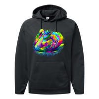 Colorful Swan Performance Fleece Hoodie