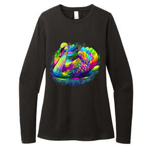 Colorful Swan Womens CVC Long Sleeve Shirt