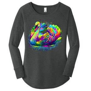 Colorful Swan Women's Perfect Tri Tunic Long Sleeve Shirt