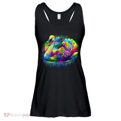 Colorful Swan Ladies Essential Flowy Tank