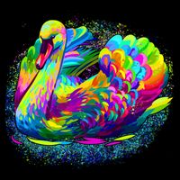 Colorful Swan Flatbill Hat