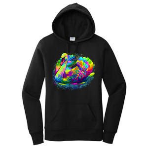 Colorful Swan Women's Pullover Hoodie