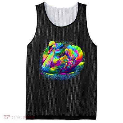 Colorful Swan Mesh Reversible Basketball Jersey Tank