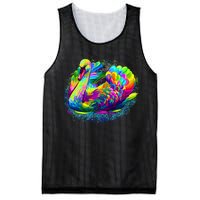 Colorful Swan Mesh Reversible Basketball Jersey Tank